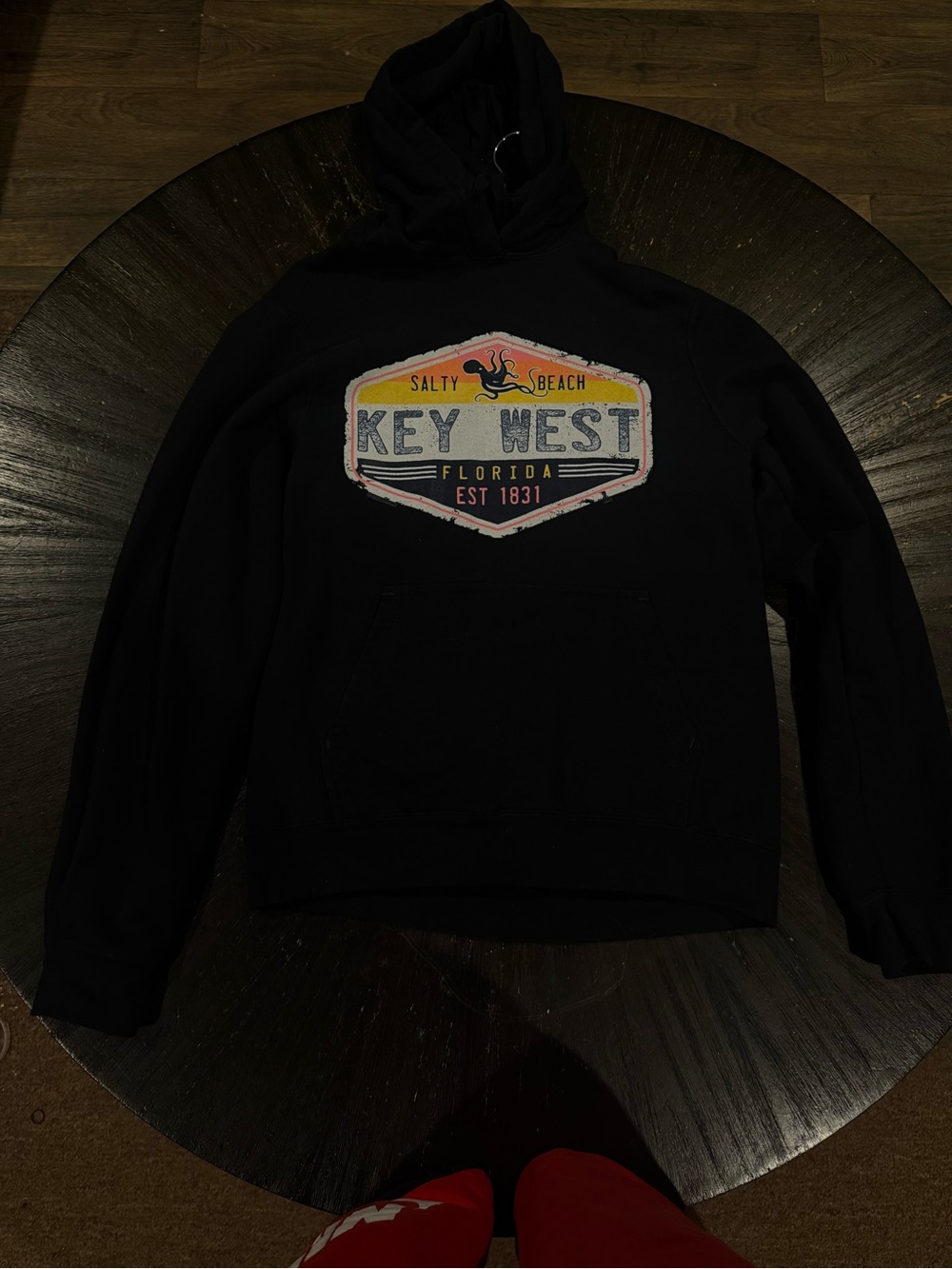 Key West Florida Black Hoodie with Retro Crest